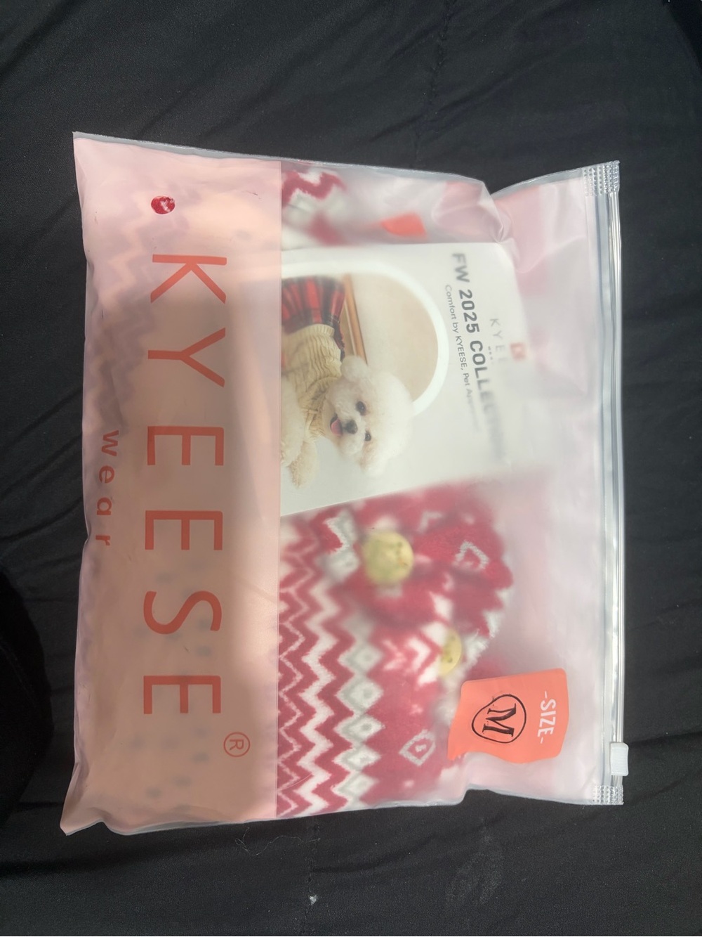 KYEES E Pink & White Pet Sweater - Size M